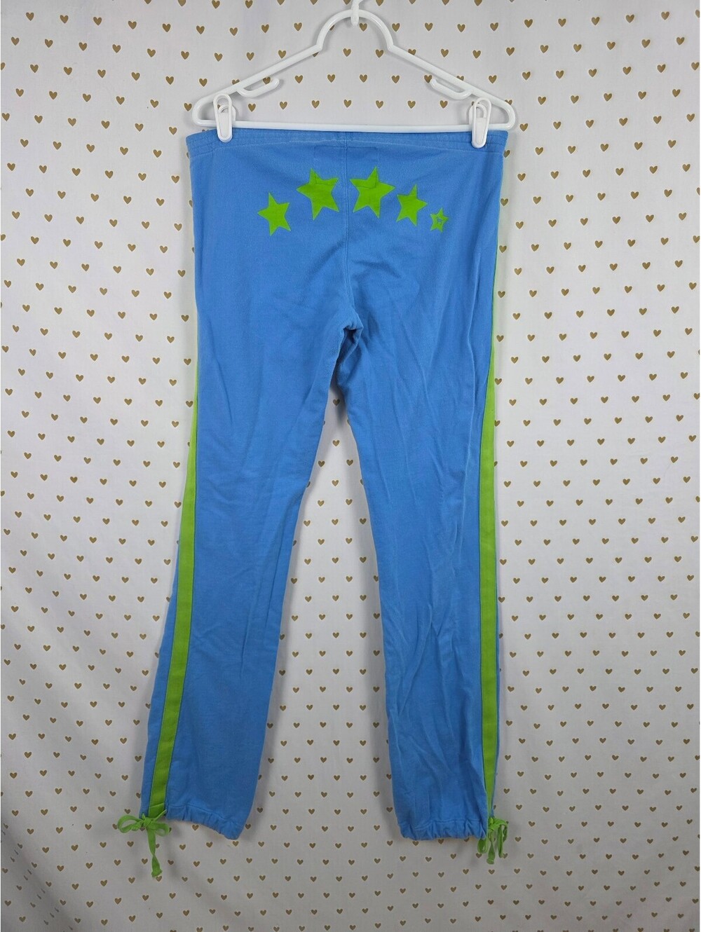 Vintage 2006 VS PINK Shining Pink Stars Sweatpants Blue Green Small Y2K